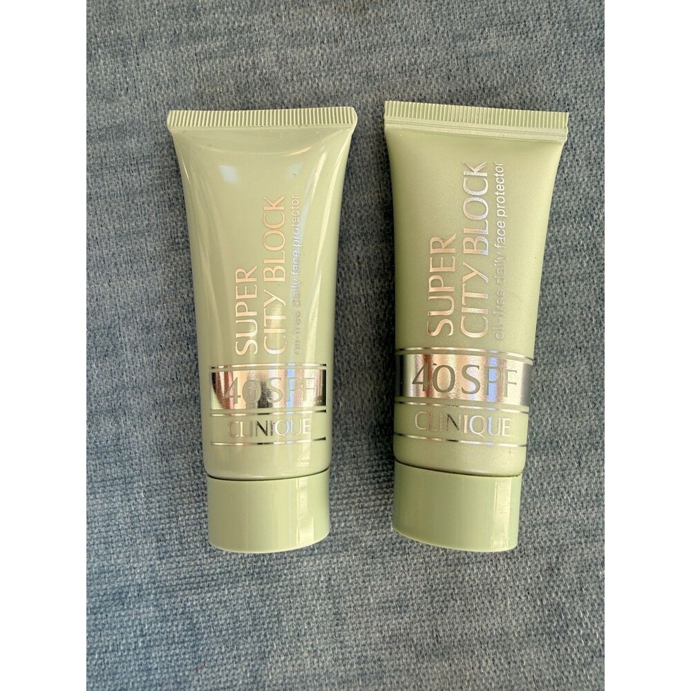 Lot Of 2 Clinique SUPER CITY BLOCK Oil-Free Daily FACE PROTECTOR SPF 40 Travel